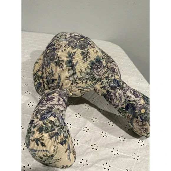 Vintage Floral Tapestry Stuffed Teddy Bear Celestial Buttons 80's Grandmacore‎ - Picture 6 of 6